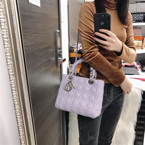 Small Lady Dior Bag Lilac Cannage Lambskin 